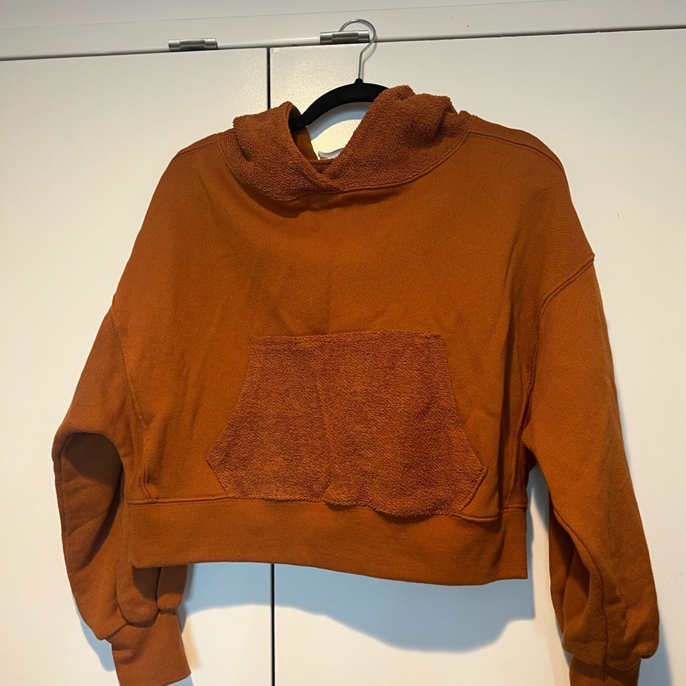 Cropped hooded Sweatshirt (Copper/Orange)